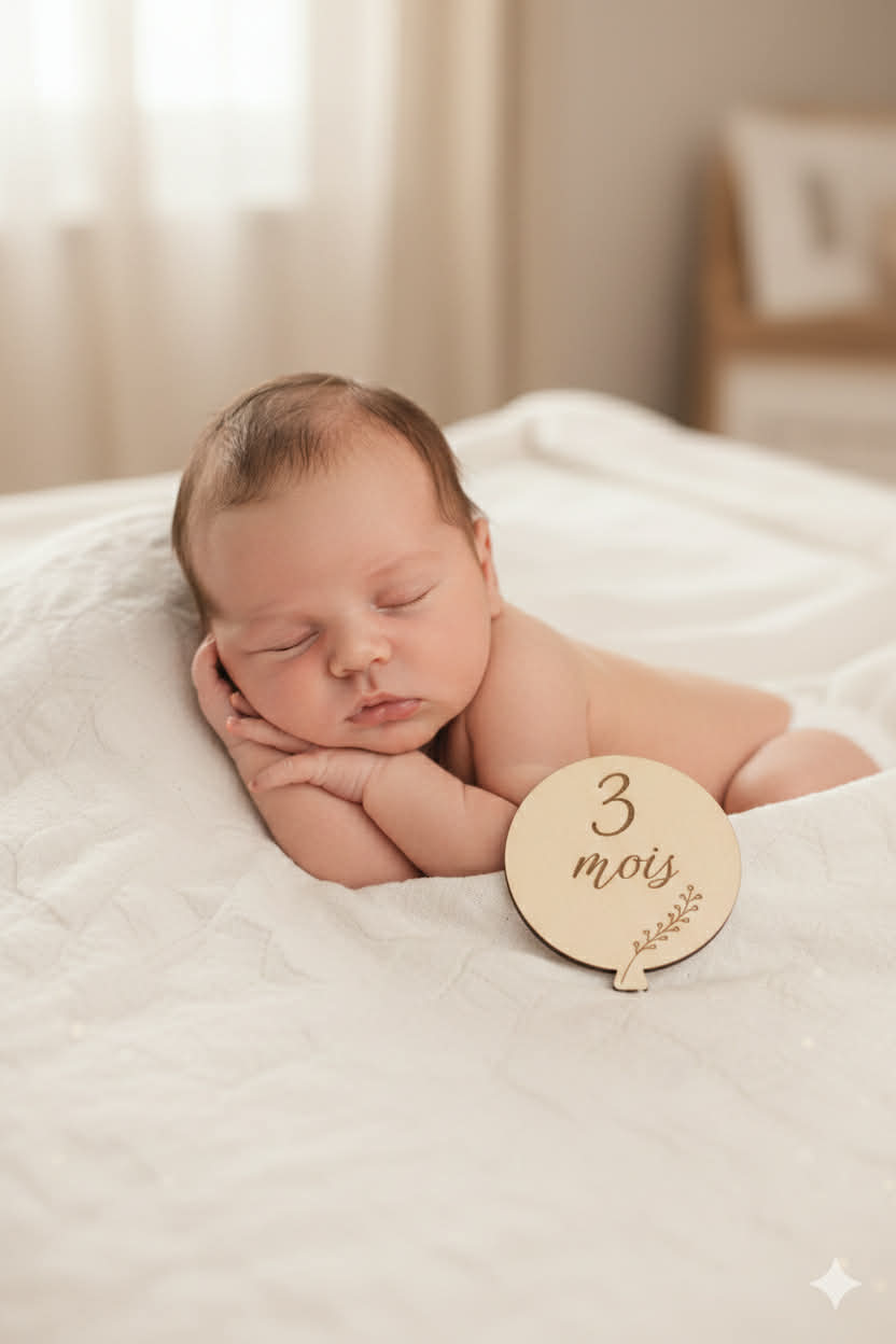 Cartes “12 mois bébé” en bois – Version ballon