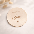 Panneau de bienvenue bébé personnalisé en bois – Prénom gravé